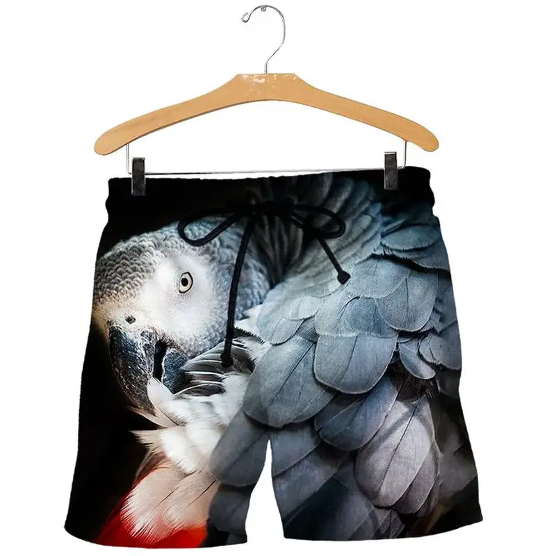 

PLstar Cosmos summer Men Parrot short pant colorful flower bird 3D Printed short Men Funny short pant pluse size Fashion style5