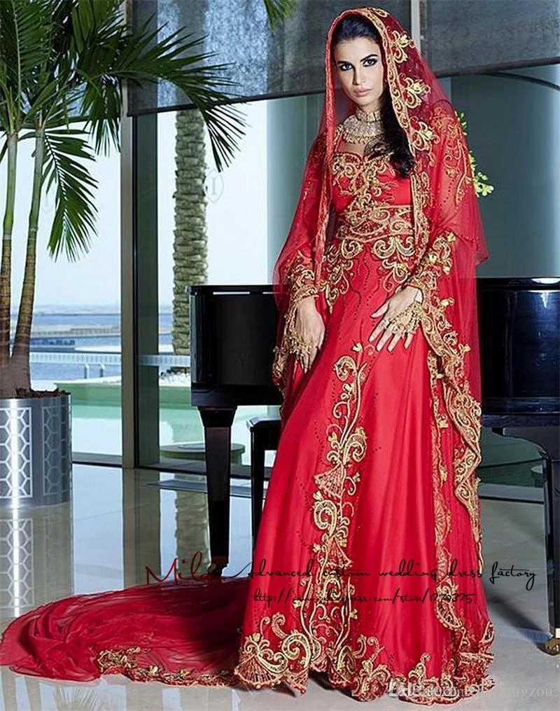 Moroccan kaftan 2017 new chiffon sexy V neck crystal mermaid red font b hijab b font