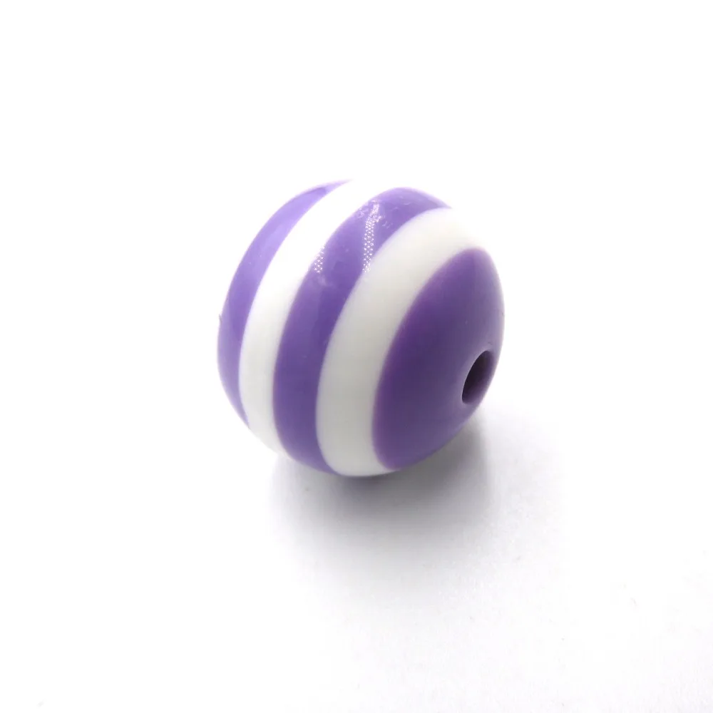 

50PCS 20mm Resin Striped Bead Purple Color Lot For Kids Girl DIY Strand Chunky Beads Necklace Bracelet Children Jewelry Making