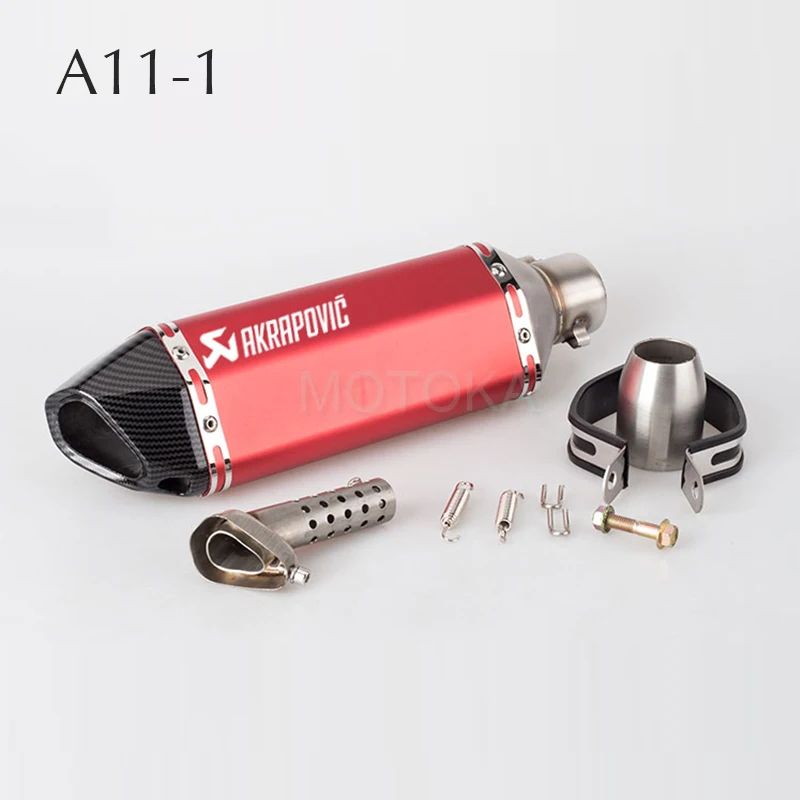 Left/Right Universal Motorcycle Akrapovic Exhaust Pipe Scooter Dirt Pit Bike Motocross KTM 51mm Escape Stainless Steel Slip-on - Цвет: 51mm Exhaust A11-1