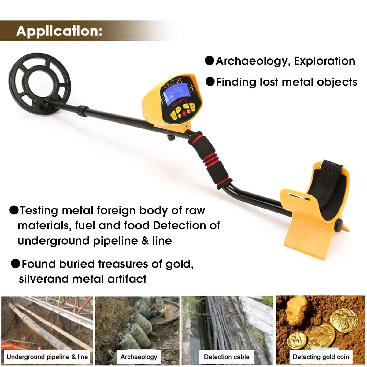 Kopen MD3010II Professionele Metaaldetector Hoge Gevoeligheid Underground Metaaldetector Gold Digger Treasure Hunter Metal Finder