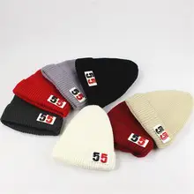 Хлопок 55 письмо утолщаются зимние трикотажные изделия Теплая Шапка Лыжная шапочка шапка для мужчин и женщин 63