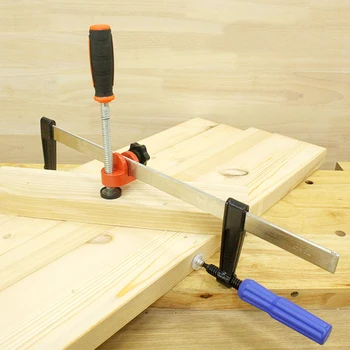 

Woodworking Edge Clamp F Clamp Quick Clamp Function Expansion Auxiliary Tool Fixing Clamp Carbon Steel with PVC Rubber Handle