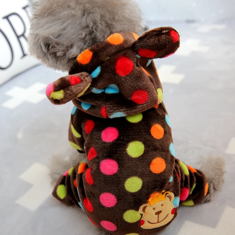 Одежда Crown Bear для собак зимние теплые щенки Йорк в горошек маленьких и