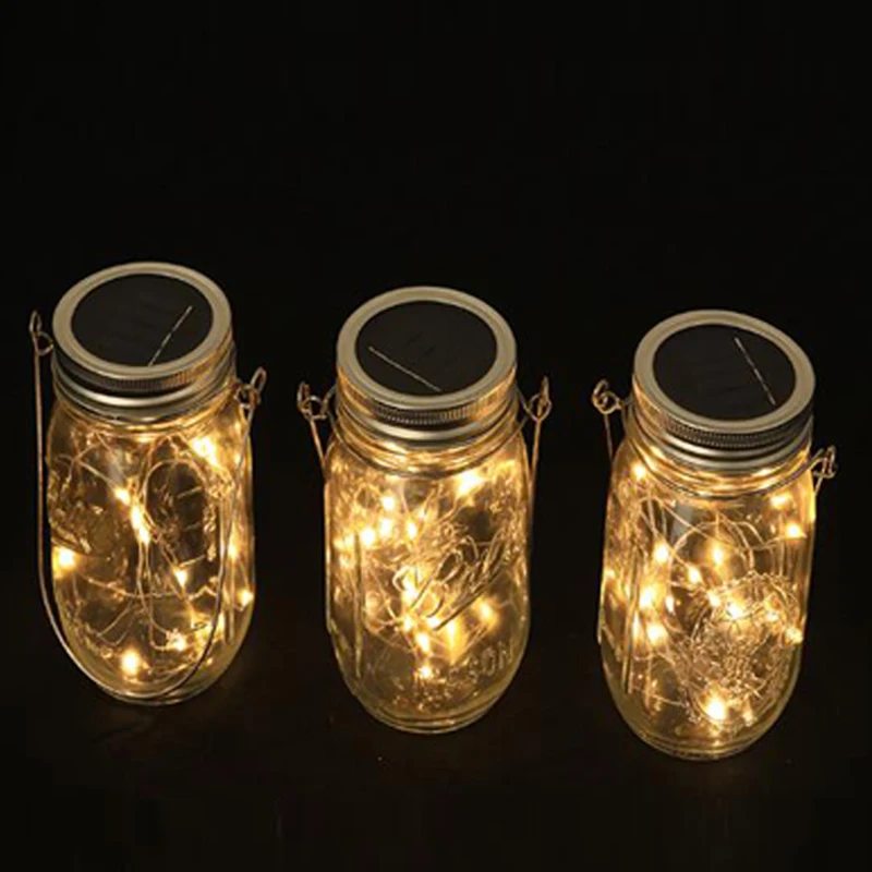 

2019 New Led Solar mason jar LED Fairy String Light for Garden Yard Landscape Decor Solar LED Party Atmosphere Light
