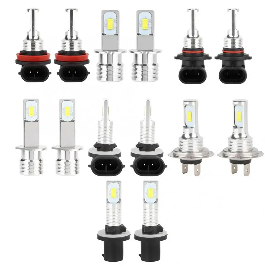 2Pcs 80W 3200LM 3000K 3570 Car LED Fog Light Bulb CSP-Chips Fog Lamp Bulbs H8/H11, H3, 9005/9006, H1, 881, H7, 880