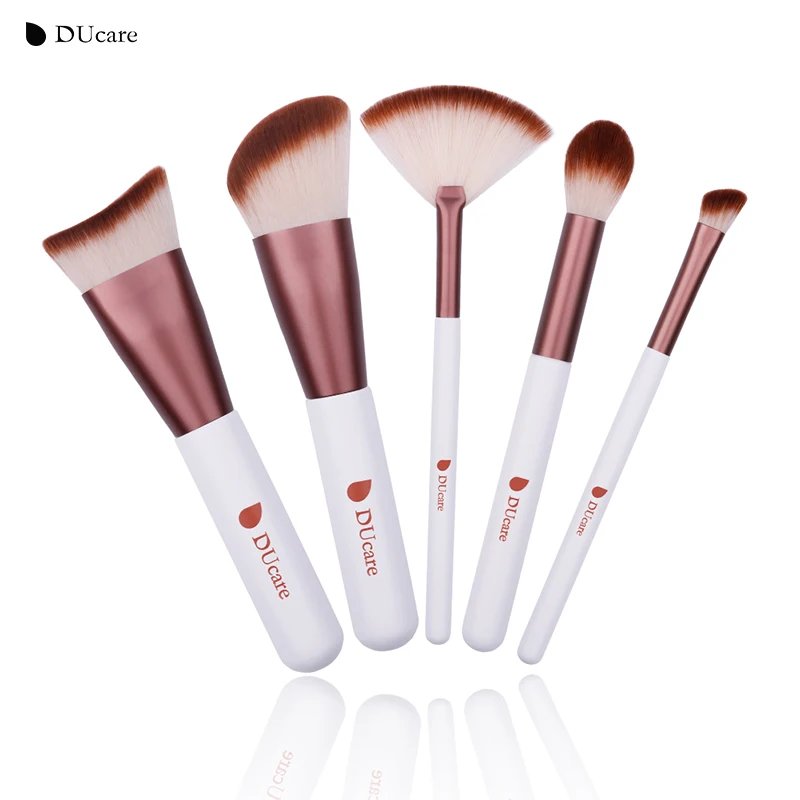 

DUcare 5PCS Makeup Brushes Set High Quality Foundation Blusher Powder Brush Tools Flat Contour Eyeshadow Makeup Brush Kit