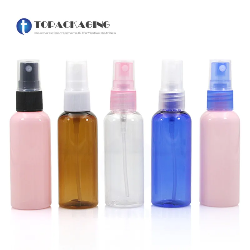 50ml Spray Pump Bottle Sample Perfume Bottle with Mist Atomizer Empty Plastic Cosmetic Container Small Make up Liquid Vials