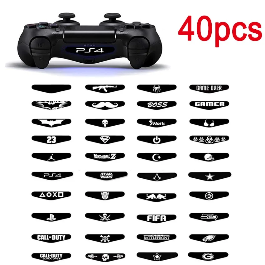 

ZOMTOP 40 Pcs Game Light Bar Vinyl Stickers Decal Led Light Protection Skin For Sony Playstation 4 Dualshock 4 Ps4 Controller