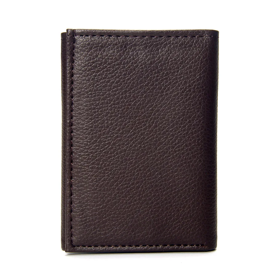 Мужские кошельки в винтажном стиле, кожзам, Одноцветный тонкий бумажник в три сложения, мужской кошелек с несколькими отделениями для кредитных карт, мужской маленький короткий клатч, кошелек