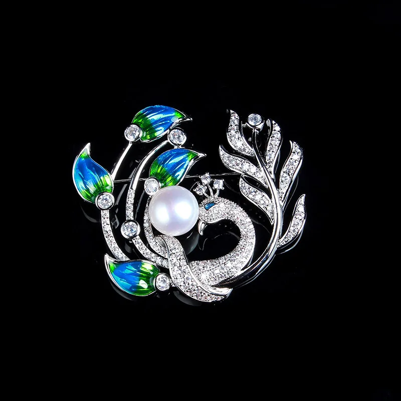 

Korean simple100% pearl flower brooch female suit corsage pendant dual-use wild coat pin corset shawl buckle free shipping