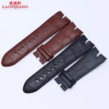 Laopijiang P-этер R-ojdu c rocodile Мужские Кожаный Ремешок Для Часов 26 ММ Черный Коричневый