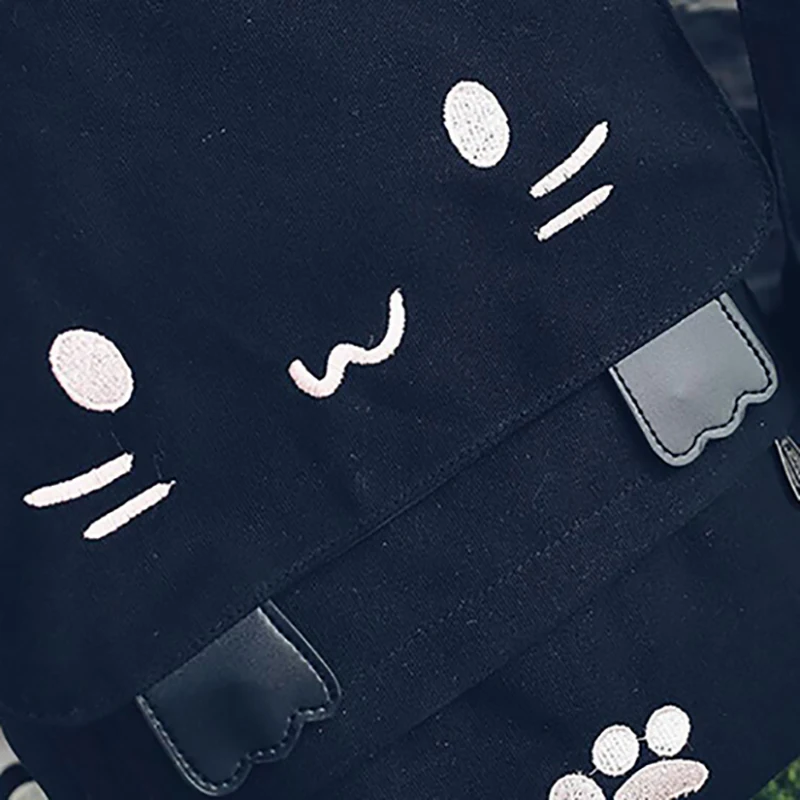 Детская кошка Mochila женские сумки повседневные студенческие мультфильм вышивка