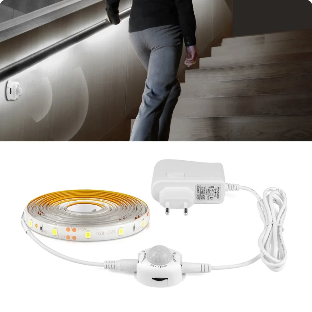 

1M 2M 3M 5M Motion Sensor LED Strip light Waterproof Sensor light Closet Bed Stair Cabinet Night light Holiday Decoration lamp