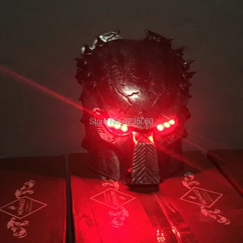 

New Design Masquerade Party Masks Red Led Luminous Ghosts Halloween Mask Led Glowing DJ Cosplay Dance Wear
