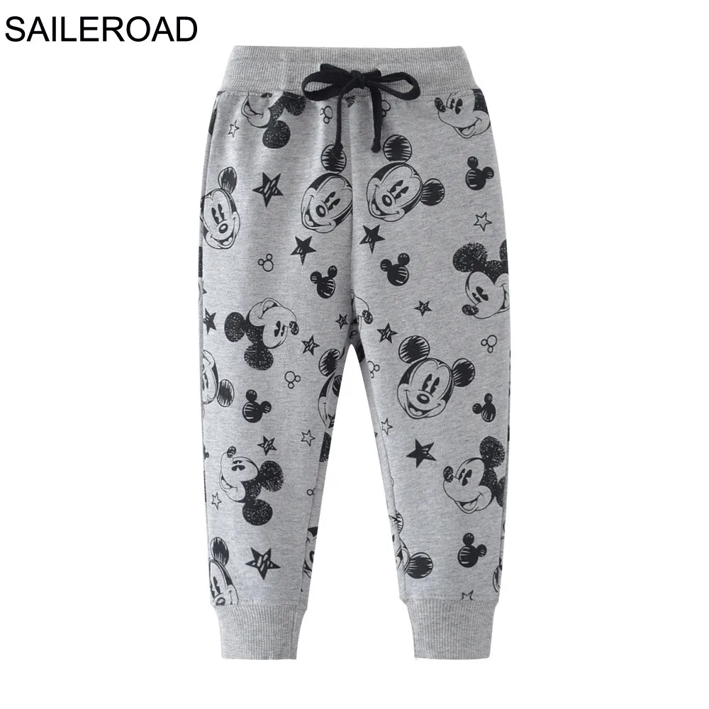 SAILEROAD 2-7Years Baby Boys Sport Pants for Cotton Children Kids Casual Pants Cartoon Toddler Loose Trousers Wear Girls Clothes