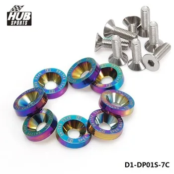 Hubsports - D1Spec 8PC Neochrom M6 x 20MM Engine Bay Fender Washer Bolt Dress Up Kit For Honda Car Truck Suv D1-DP01S-7C