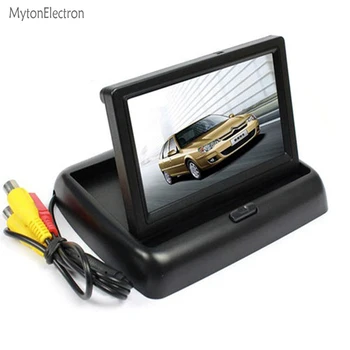 

New 4.3" Foldable TFT Color LCD Car quality Rearview 16:9 4.3 inch car Security Monitor for Camera DVD VCR 12V Suport PAL/NTSC