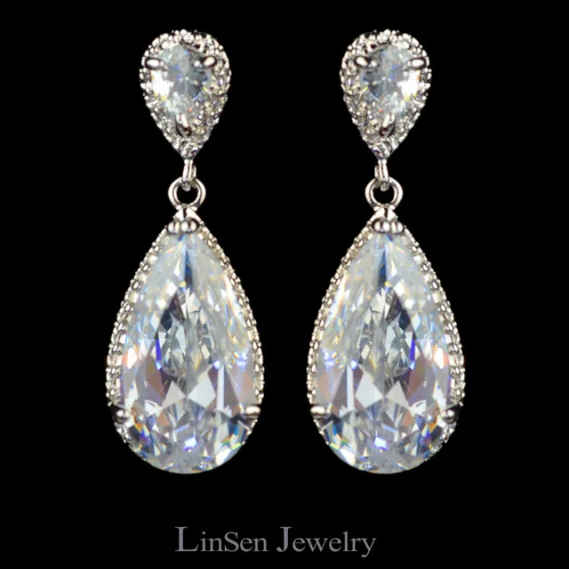 Cute Sparkling Water Drop Aaa Cubic Zirconia Earrings For Women High Cute Sparkling Water Drop Aaa Cubic Zirconia Earrings For Women High Quality Cz Fashion Jewelry
