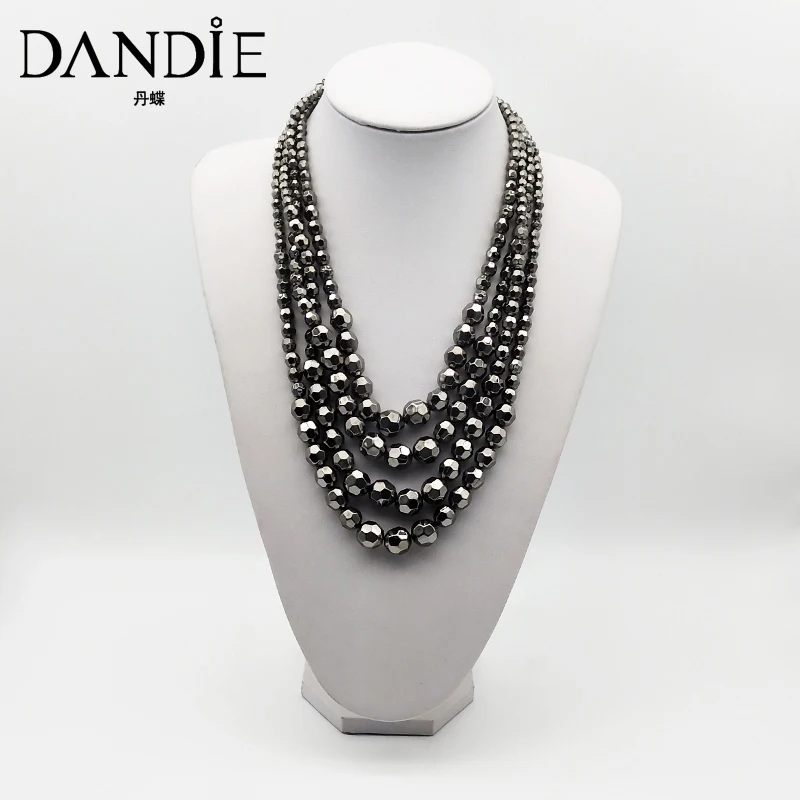 

Dandie Metallic color multi-layer horn bead necklace, stylish, modern, simple feminine accessories