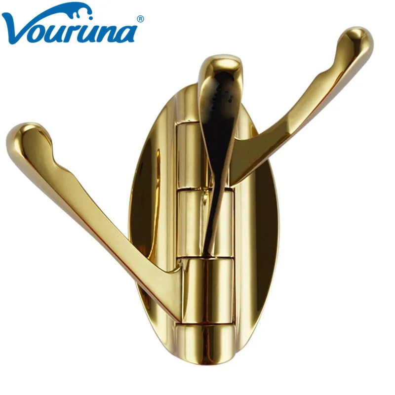 Wall Mount 3 Robe Hooks Time Limited Wholesale New Luxury ChromeGolden