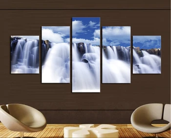 

2016 Oil Painting Unframed 5 P The Waterfall Picture Print Painting Modern Canvas Wall Art For Decor Home Decoration Artwork