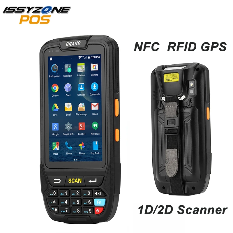ISSYZONEPOS 4G المحمولة PDA الروبوت 7.0 POS محطة اللمس شاشة 2D الباركود ماسحة لاسلكية Wifi بلوتوث GPS قارئ شفرة التّعرّف