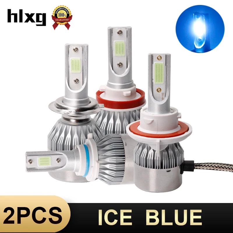 HLXG Ice Blue светильник Лампада H7 светодиодный головной 8000LM 72W фары для 9005 HB3 лампа