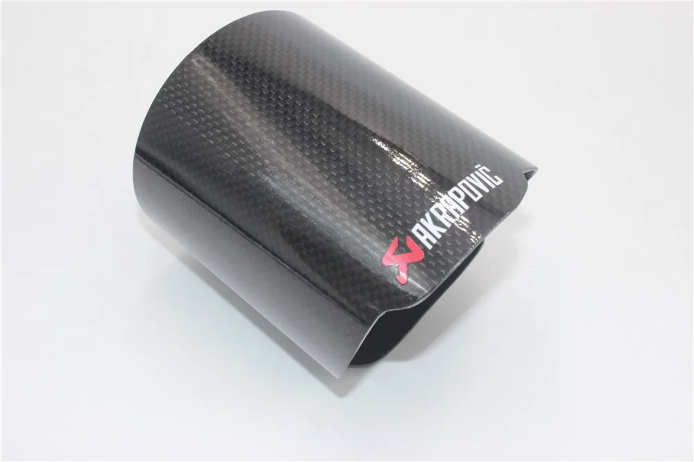 1 шт. Akrapovic глянцевая крышка трубы xhaust автомобильный универсальный глушитель выхлопной трубы Труба насадка на глушитель наконечник выхлопной трубы аксессуары - Цвет: 76MM With Logo