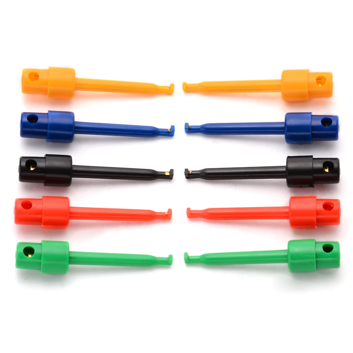 10PCS Multicolor  Multimeter Test Clip Lead Wire Kit Testing Hook Clamp Grabber Test Probe SMT/SMD For Multimeter Tool
