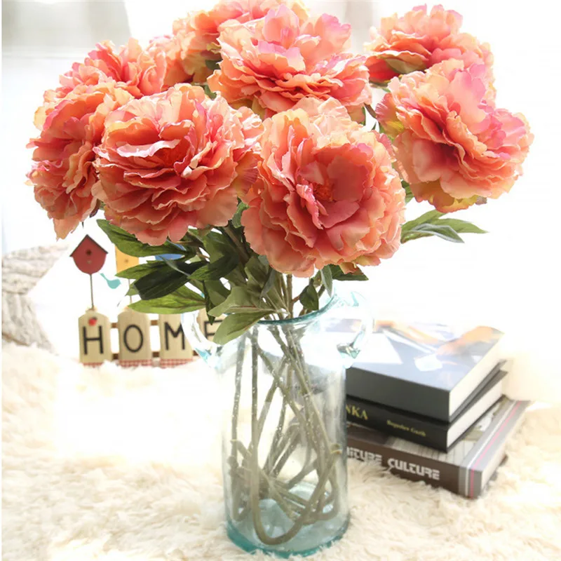 2 pcs artificial flowers silk fake simulation nordic big peony diy for home bridal wedding bouquet decorative flower home decor - Silk Arrangements For Home Decor 2 2 pcs artificial flowers silk fake simulation nordic big peony diy for home bridal wedding bouquet decorative flower home decor - Silk Arrangements For Home Decor 2