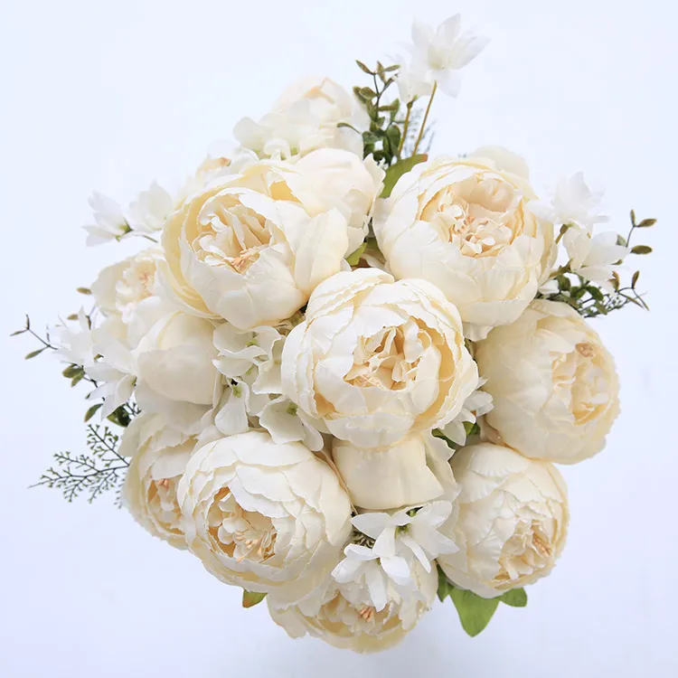 CHENCHENG, 13 веток, винтажные цветы пиона, шелковые искусственные цветы, искусственные розы для свадьбы, украшения для дома, фестиваля - Цвет: as picture