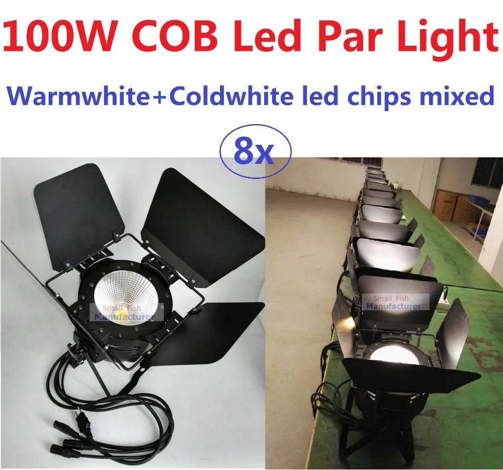 8xLot Led Par Light COB 100 Вт алюминиевый корпус высокой мощности с дверью сарая белый DJ DMX