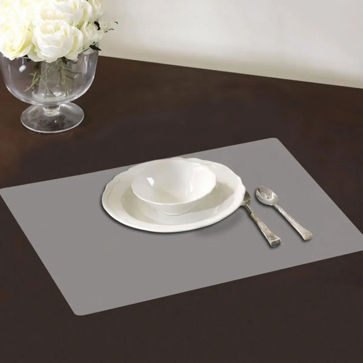 JX-LCLYL 4pcs/set Plastic Clear Transparent Placemat Kitchen Tableware Place Mats Pad