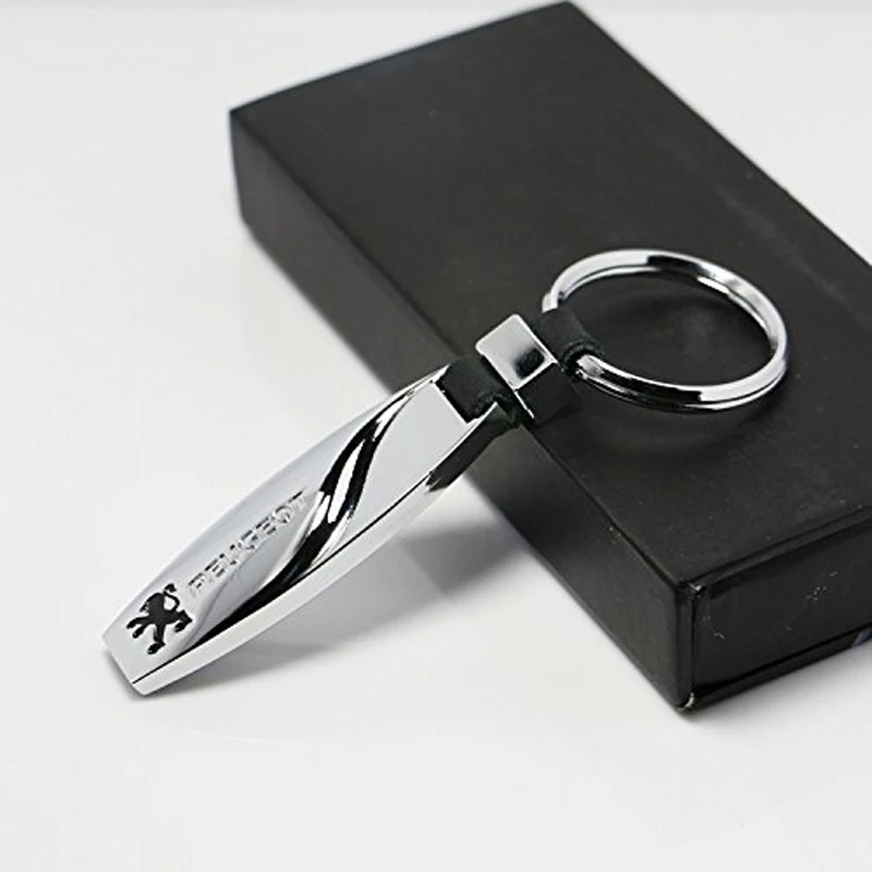 

Water drop shaped Emblem Car Keychain Keyring auto Logo for Peugeot
