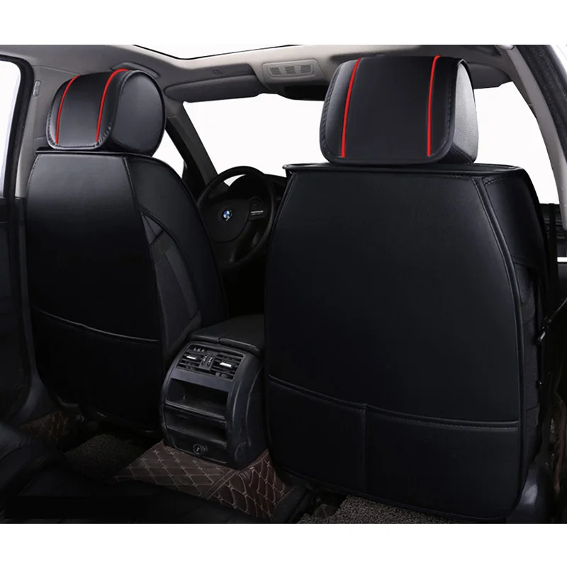 (Передний + задний) Универсальный кожаный чехол для автомобильного сиденья из