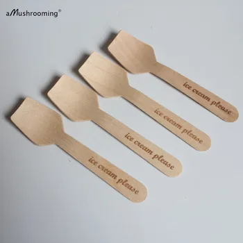 

Custom Engraved Mini Spoons Biodegradable Wooden Ice Cream Spoons (200) Birthday Anniversary Summer Party Taster Spoons