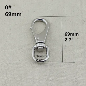 

69mm(0#) 10pieces per lot, China Supplier High Quality Stainless Steel Swivel Snap Hook for Sale , dog leash,bag buckles,