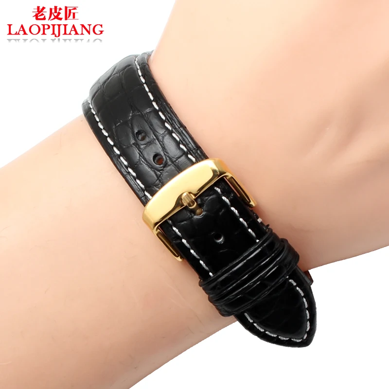 

Laopijiang Americas crocodile leather strap on behalf of the soft fossil quick release universal models