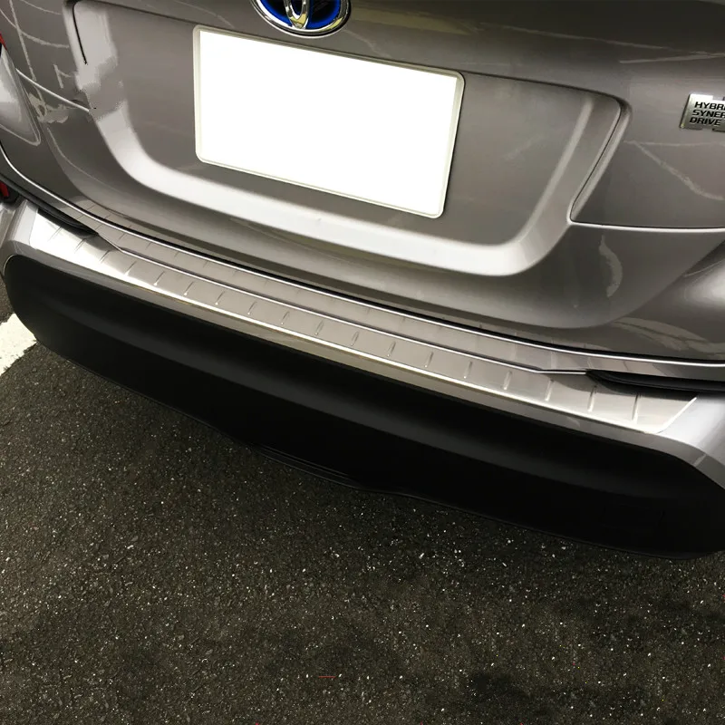

FIT FOR 2017 2018 2019 TOYOTA CHR C-HR REAR BUMPER PROTECTOR CARGO STEP PANEL COVER SILL PLATE TRUNK TRIM GARNISH