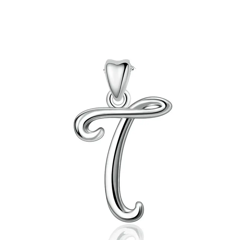 EUDORA, новинка, 925 пробы, серебряное, Т-образное, с буквенным именем, ожерелье для женщин, мужчин, модное, персонализированное, Т-образное, очаровательное, хорошее ювелирное изделие, CYD109T - Окраска металла: only pendant