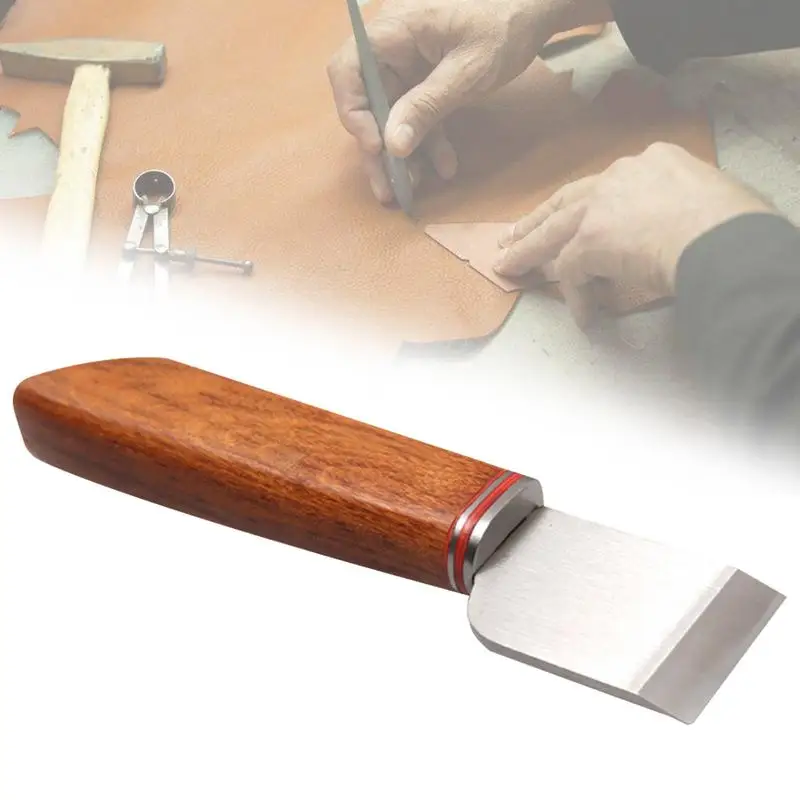 

High Speed Steel Red Wood Handle Multi-Functional Craft DIY Handmade Art Tool Leather Cutting Knife Trimming Knife