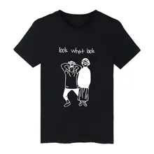 New Arrival Look What Look Print T-Shirt Black Men Fashion Hip Hop Style Men Funny Luxury In Plus Size 4XL Cotton Tee Shirt
