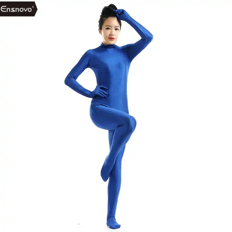 tight blue jumpsuit