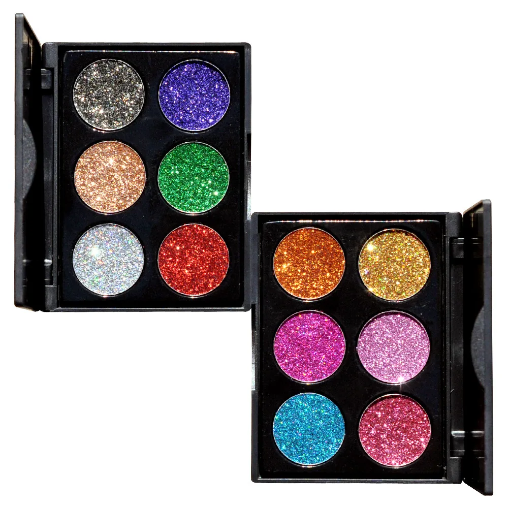 HANDAIYAN Eyeshadow 6 Colors Palette Glitter Pressed Glitters Eye