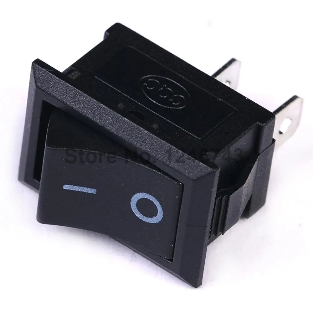 

10PCS ON / OFF Rocker Switch, 117S 2-Pin 250V3A 125V6A ON-OFF Black Plastic Connectors 2 Pin