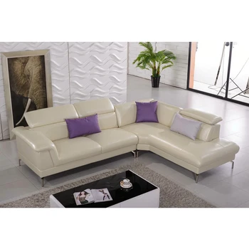 

Cream white color genuine leather sofa 0411-AL605
