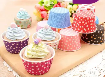 

3500pcs 50*39mm assorted Candy Muffin Cup Cake Baking cake cups dot Striped cupcake liners muffin cups Ice cream cup
