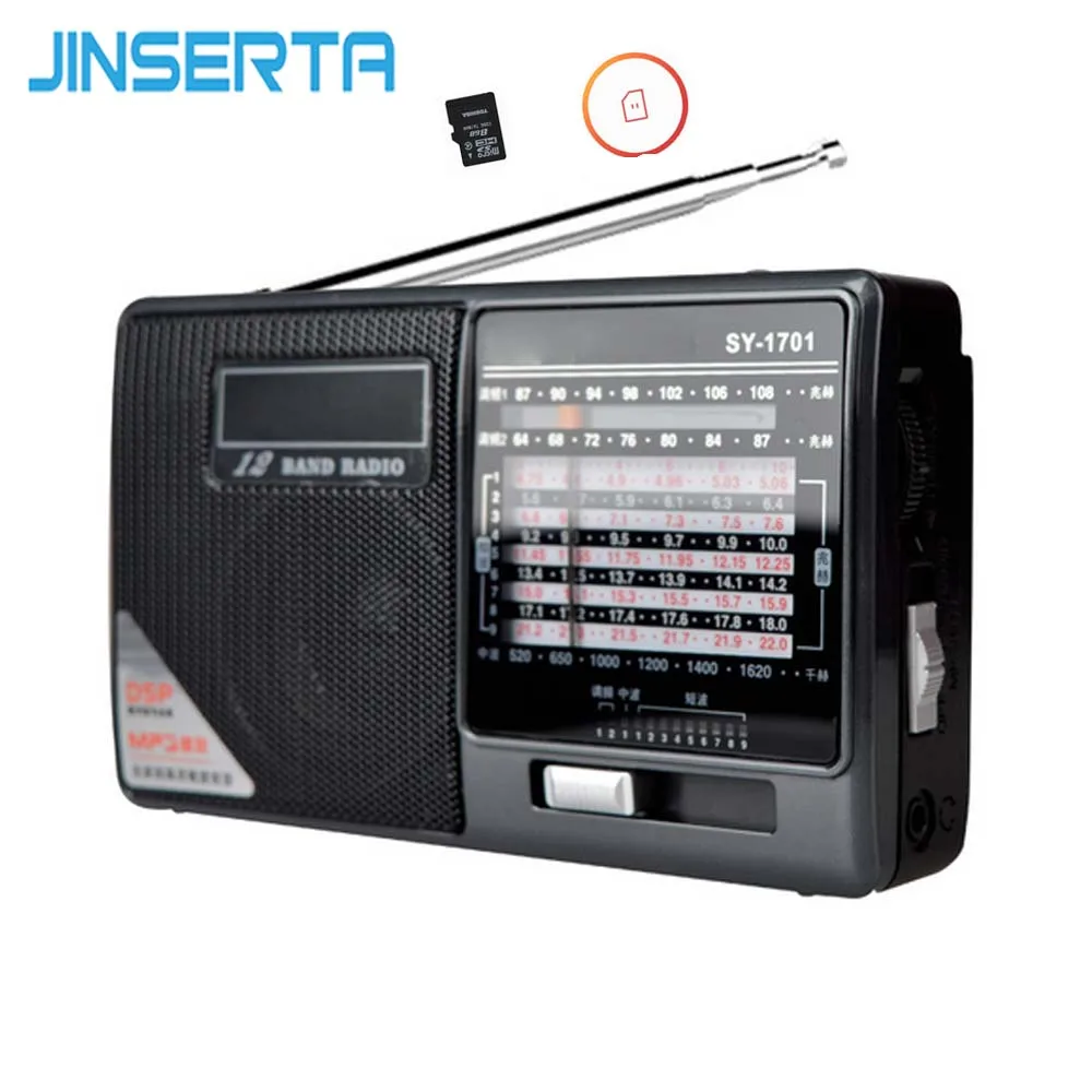 

JINSERTA Full Band Radio FM Stereo/AM/SW DSP World Band Receiver MP3 Player with Headphone Jack Support TF card Playback