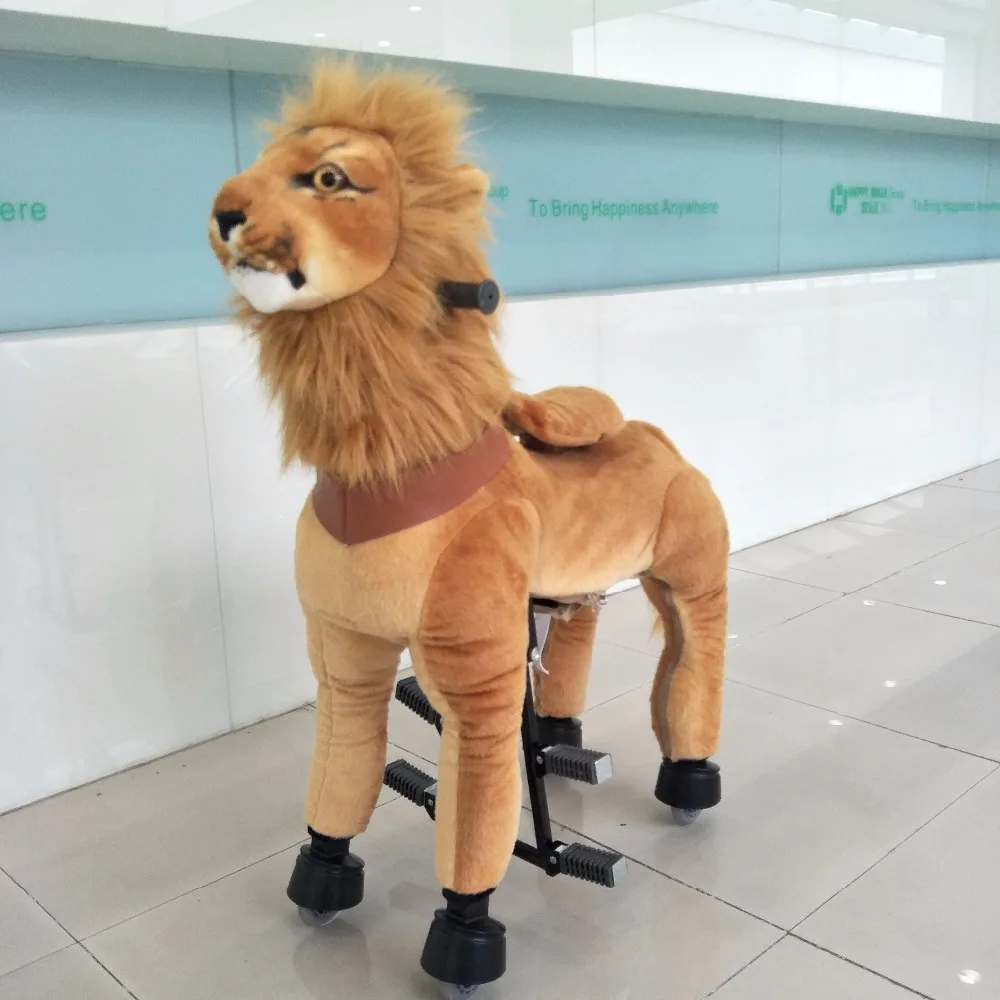 HI CE New Arrival Mechanical Horse Kawaii Animal Ride on Horse Lion Rode on Horse Kids Toy for Children/Adult New Year Gifts